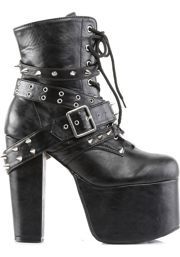 TORMENT-700 [Black] | BOOTS [PREORDER] - Beserk - all, black, boots, boots [preorder], clickfrenzy15-2023, demonia, demonia shoes, discountapp, fp, goth, gothic, heels, heels [preorder], labelpreorder, labelvegan, platform, platform heels, platforms, platforms [preorder], pleaserimageupdated, post apocalyptic, ppo, preorder, pricematched, punk, shoes, vegan