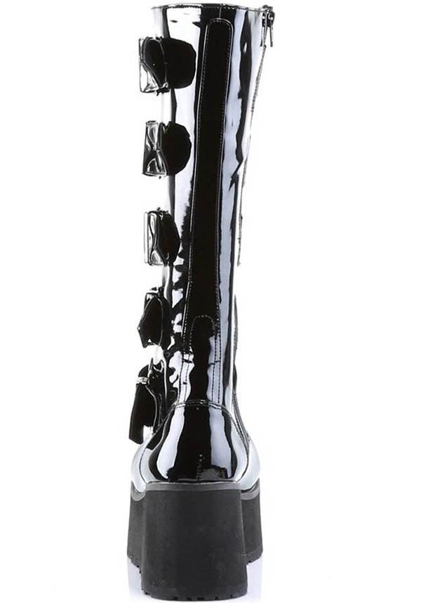 TRASHVILLE-518 [Black Patent] | BOOTS [PREORDER] - Beserk - all, black, boots, boots [preorder], buckle, buckles, clickfrenzy15-2023, demonia, demonia shoes, discountapp, fp, goth, gothic, labelpreorder, labelvegan, men, mens shoes, patent, platforms, platforms [preorder], pleaserimageupdated, ppo, preorder, shiny, shoes, techwear, vegan