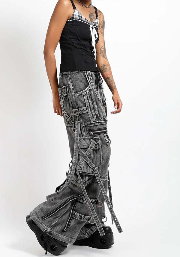 Trippnyc Fog wash X strap pants サイズ :XXS Tripp NYC X-Strap Pant Fog Wash Black Denim – Rogue