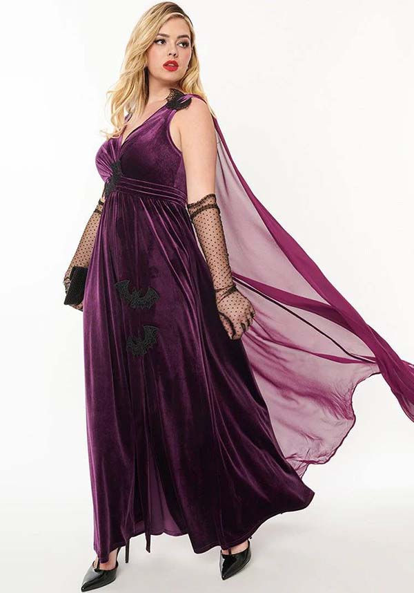 Bat Velvet [Eggplant & Black] | CAPE GOWN*