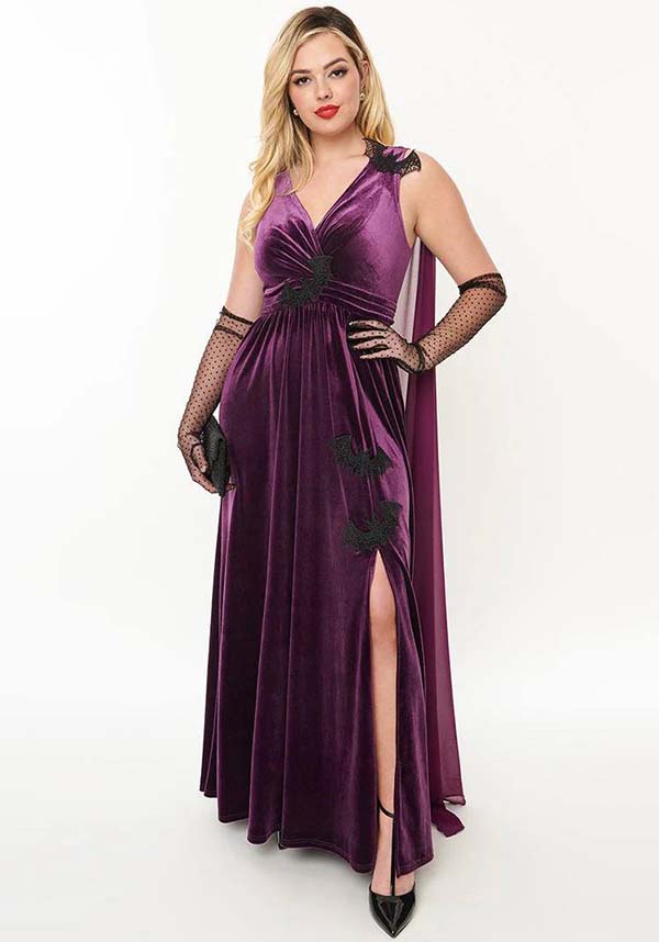 Bat Velvet [Eggplant & Black] | CAPE GOWN**