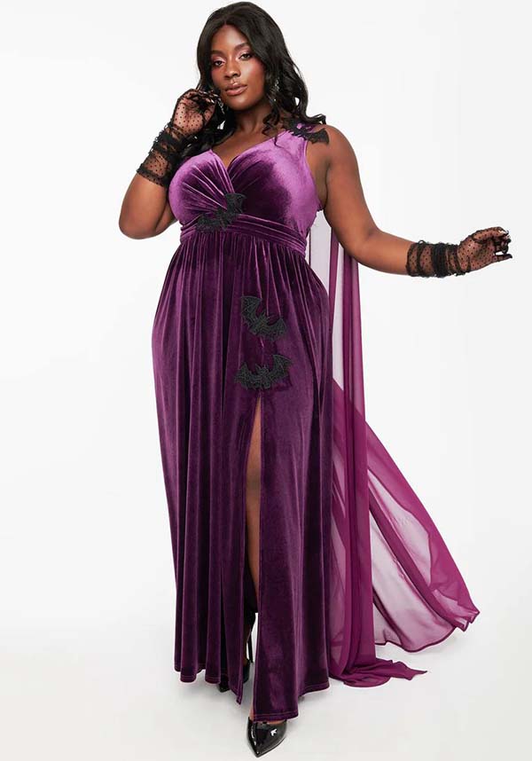 Bat Velvet [Eggplant & Black] | CAPE GOWN*