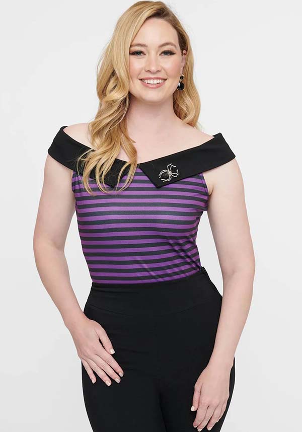 Maraschino [Black & Purple] Stripe | TOP*