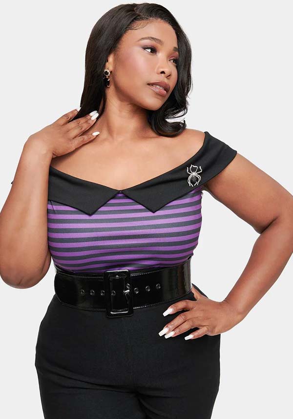 Maraschino [Black & Purple] Stripe | TOP**