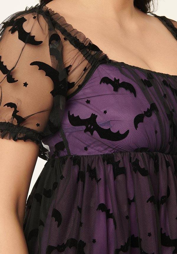 Bat Mesh [Purple] | BABYDOLL DRESS**