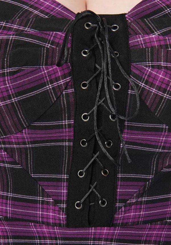 Purple Plaid | FLARE DRESS**