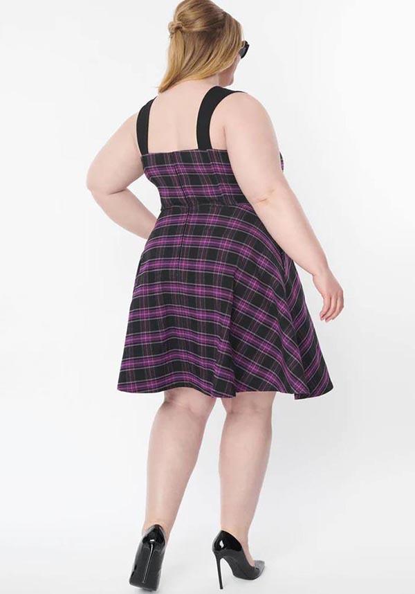 Purple Plaid | FLARE DRESS**