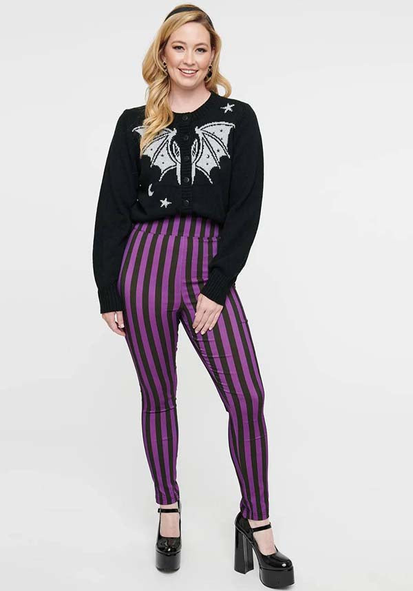 Stripe [Black/Purple] | CIGARETTE PANTS*
