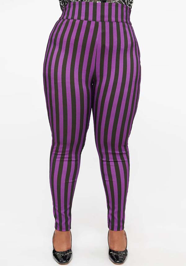 Stripe [Black/Purple] | CIGARETTE PANTS*