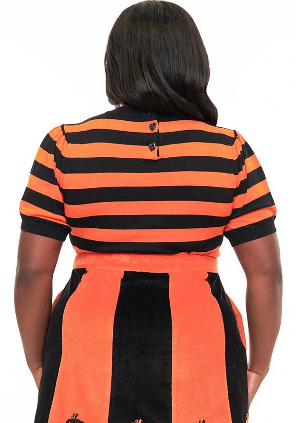 Stripe Heart [Black/Orange] | SWEATER*