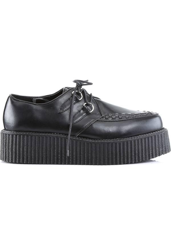 V-CREEPER-502 [Black] | PLATFORM CREEPERS [PREORDER] - Beserk - all, black, clickfrenzy15-2023, creeper, creepers, demonia, demonia shoes, discountapp, flats, flats [preorder], fp, labelpreorder, labelvegan, mens shoes, platforms, platforms [preorder], pleaserimageupdated, ppo, preorder, shoes, vegan