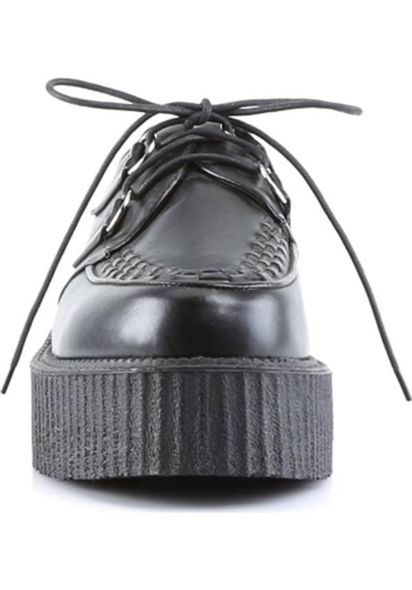 V-CREEPER-502 [Black] | PLATFORM CREEPERS [PREORDER] - Beserk - all, black, clickfrenzy15-2023, creeper, creepers, demonia, demonia shoes, discountapp, flats, flats [preorder], fp, labelpreorder, labelvegan, mens shoes, platforms, platforms [preorder], pleaserimageupdated, ppo, preorder, shoes, vegan