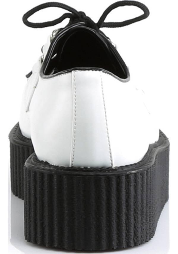 V-CREEPER-502 [White] | PLATFORM CREEPERS [PREORDER] - Beserk - all, clickfrenzy15-2023, creeper, creepers, demonia, demonia shoes, discountapp, flats, flats [preorder], fp, labelpreorder, labelvegan, mens shoes, platforms, platforms [preorder], pleaserimageupdated, ppo, preorder, shoes, vegan, white