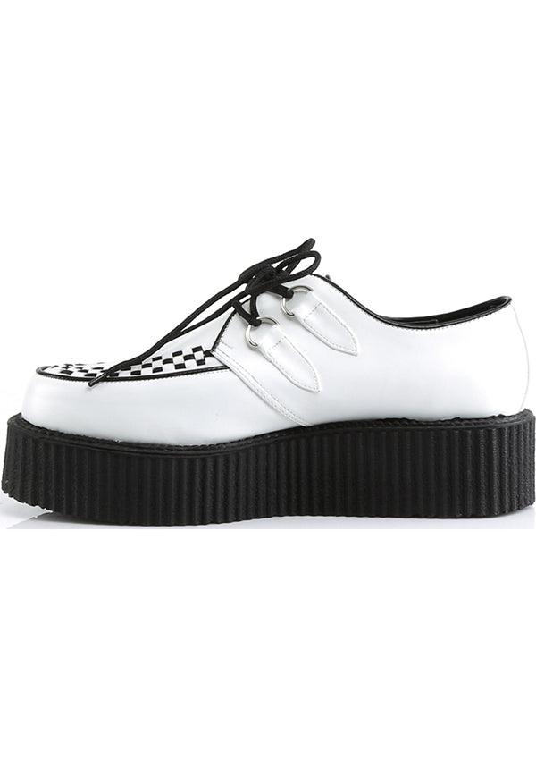 V-CREEPER-502 [White] | PLATFORM CREEPERS [PREORDER] - Beserk - all, clickfrenzy15-2023, creeper, creepers, demonia, demonia shoes, discountapp, flats, flats [preorder], fp, labelpreorder, labelvegan, mens shoes, platforms, platforms [preorder], pleaserimageupdated, ppo, preorder, shoes, vegan, white