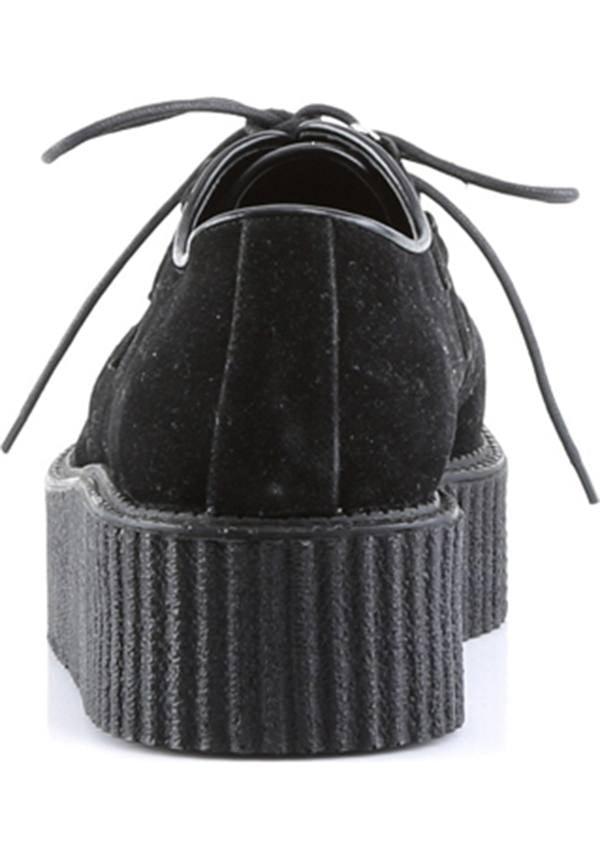 V-CREEPER-502S [Black Suede] | CREEPERS [PREORDER] - Beserk - all, black, clickfrenzy15-2023, creeper, creepers, demonia, demonia shoes, discountapp, flats, flats [preorder], fp, goth, gothic, labelpreorder, labelvegan, mens shoes, platforms, platforms [preorder], pleaserimageupdated, ppo, preorder, pricematched, shoes, vegan