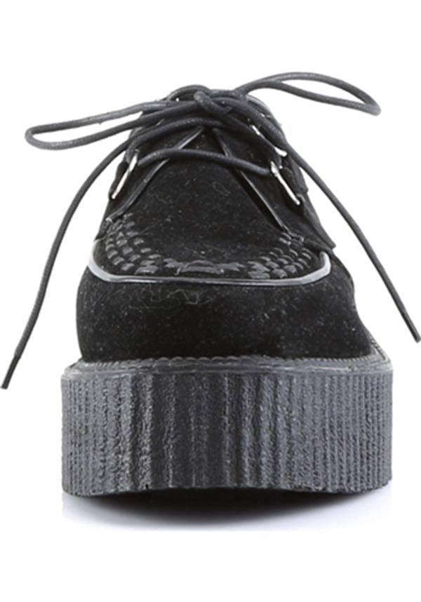 V-CREEPER-502S [Black Suede] | CREEPERS [PREORDER] - Beserk - all, black, clickfrenzy15-2023, creeper, creepers, demonia, demonia shoes, discountapp, flats, flats [preorder], fp, goth, gothic, labelpreorder, labelvegan, mens shoes, platforms, platforms [preorder], pleaserimageupdated, ppo, preorder, pricematched, shoes, vegan