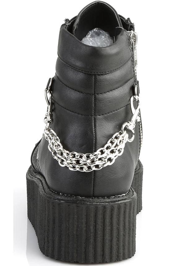 V-CREEPER-565 [Black] | PLATFORM BOOTS [PREORDER] - Beserk - all, black, boots, boots [preorder], chain, clickfrenzy15-2023, demonia, demonia shoes, discountapp, flats, flats [preorder], fp, labelpreorder, labelvegan, mens shoes, platform, platform boots, platforms, platforms [preorder], pleaserimageupdated, ppo, preorder, shoes, spike, vegan