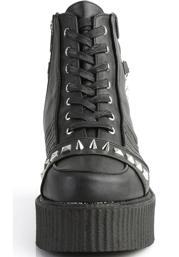 V-CREEPER-565 [Black] | PLATFORM BOOTS [PREORDER] - Beserk - all, black, boots, boots [preorder], chain, clickfrenzy15-2023, demonia, demonia shoes, discountapp, flats, flats [preorder], fp, labelpreorder, labelvegan, mens shoes, platform, platform boots, platforms, platforms [preorder], pleaserimageupdated, ppo, preorder, shoes, spike, vegan