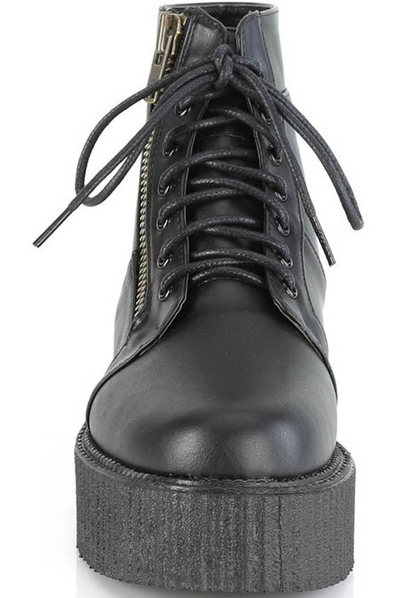 V-CREEPER-571 [Black] | BOOTS [PREORDER] - Beserk - all, black, boots, boots [preorder], clickfrenzy15-2023, creeper, creepers, demonia, demonia shoes, discountapp, fp, goth, gothic, labelpreorder, labelvegan, men, mens shoes, pleaserimageupdated, ppo, preorder, pricematched, punk, shoes, vegan