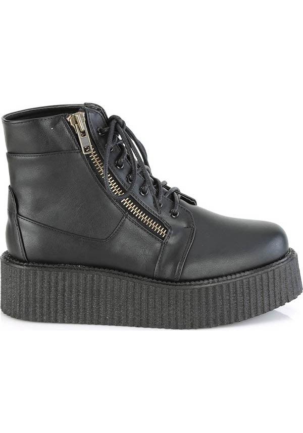 V-CREEPER-571 [Black] | BOOTS [PREORDER] - Beserk - all, black, boots, boots [preorder], clickfrenzy15-2023, creeper, creepers, demonia, demonia shoes, discountapp, fp, goth, gothic, labelpreorder, labelvegan, men, mens shoes, pleaserimageupdated, ppo, preorder, pricematched, punk, shoes, vegan
