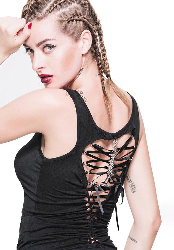 Veil Of Shadows | TOP - Beserk - all, all clothing, all ladies, all ladies clothing, black, clickfrenzy15-2023, clothing, devil fashion, discountapp, edgy, fp, girls top, goth, goth tank top, gothic, halloween, ladies, ladies clothing, ladies tank top, ladies top, post apocalyptic, punk, tank top, tees and tops, top, tops, tshirts and tops, womens tank top, womens top