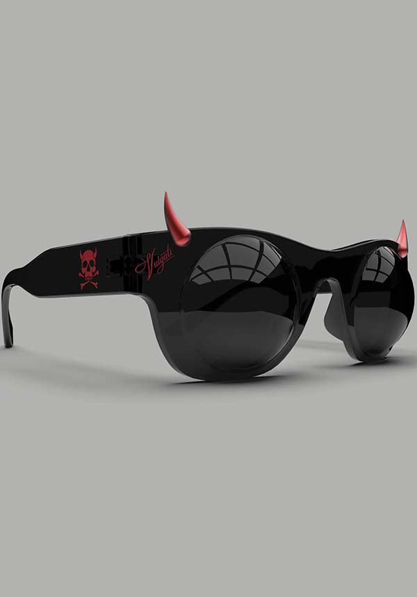 The Beast [Black/Red Horns/Red Ink] | DEATH GOGGLES
