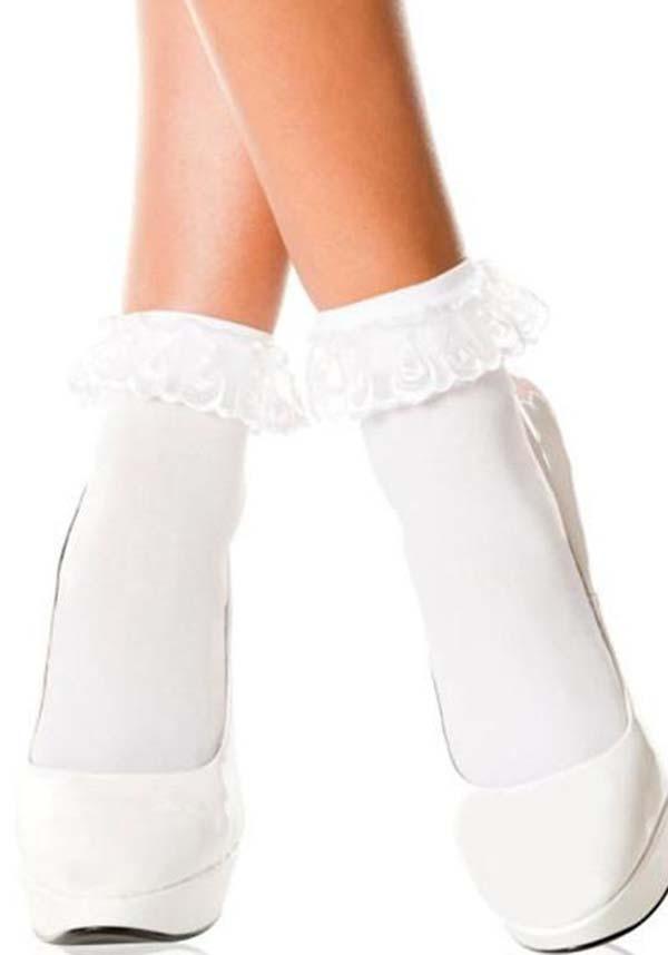 White Frill | ANKLE SOCKS - Beserk - all, all clothing, all ladies, all ladies clothing, ankle socks, anklets, bravenkrazy, clickfrenzy15-2023, cpgstinc, discountapp, fp, hosiery, hosiery and socks, ladies, ladies clothing, lolita, music legs, repriced290422, socks, white