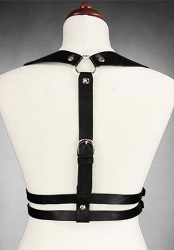 Wide Strapped [Black] | UNDERBUST HARNESS - Beserk - accessories, all, belt, belts and buckles, black, body harness, clickfrenzy15-2023, discountapp, faux leather, fetish, fp, garter, garters and harnesses, goth, gothic, gothic accessories, harness, labelvegan, ladies accessories, medieval, post apocalyptic, renaissance, restyle, steampunk, techwear, vegan, waist belt