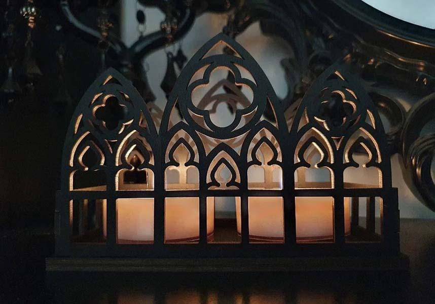 Large Cathedral | TEALIGHT HOLDER - Beserk - all, black, candle holder, cathedral, christmas gift, christmas gifts, clickfrenzy15-2023, dark academia, discountapp, fp, gift, gift idea, gift ideas, gifts, googleshopping, goth, goth homeware, goth homewares, gothic, gothic gifts, gothic homeware, gothic homewares, homeware, homewares, mar23, mothers day, mothersday, R210323, valentines gifts, wixcraft, wixcraft candles, wixcraftcandles, WX2003