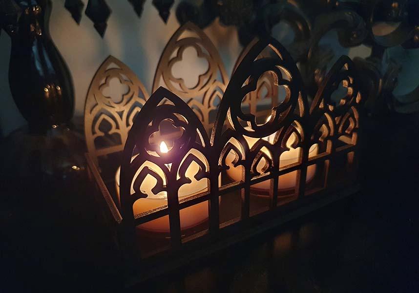 Large Cathedral | TEALIGHT HOLDER - Beserk - all, black, candle holder, cathedral, christmas gift, christmas gifts, clickfrenzy15-2023, dark academia, discountapp, fp, gift, gift idea, gift ideas, gifts, googleshopping, goth, goth homeware, goth homewares, gothic, gothic gifts, gothic homeware, gothic homewares, homeware, homewares, mar23, mothers day, mothersday, R210323, valentines gifts, wixcraft, wixcraft candles, wixcraftcandles, WX2003