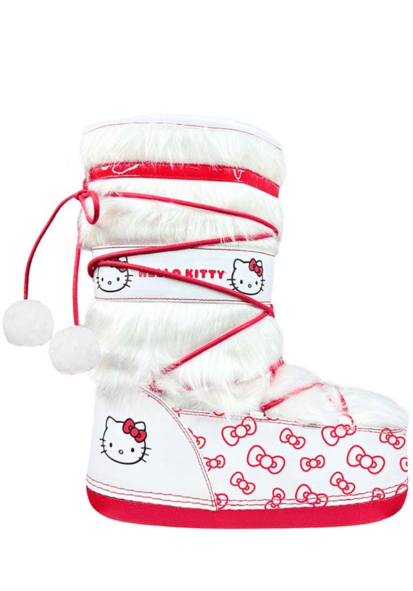 Blizz Hello Kitty [White/Red] | PLATFORM BOOTS [PREORDER]