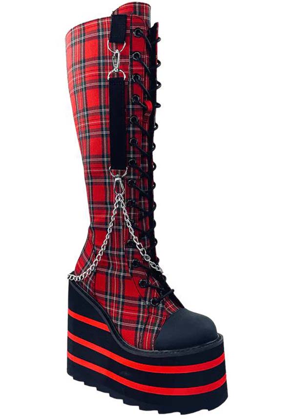 Demonia shop plaid boots