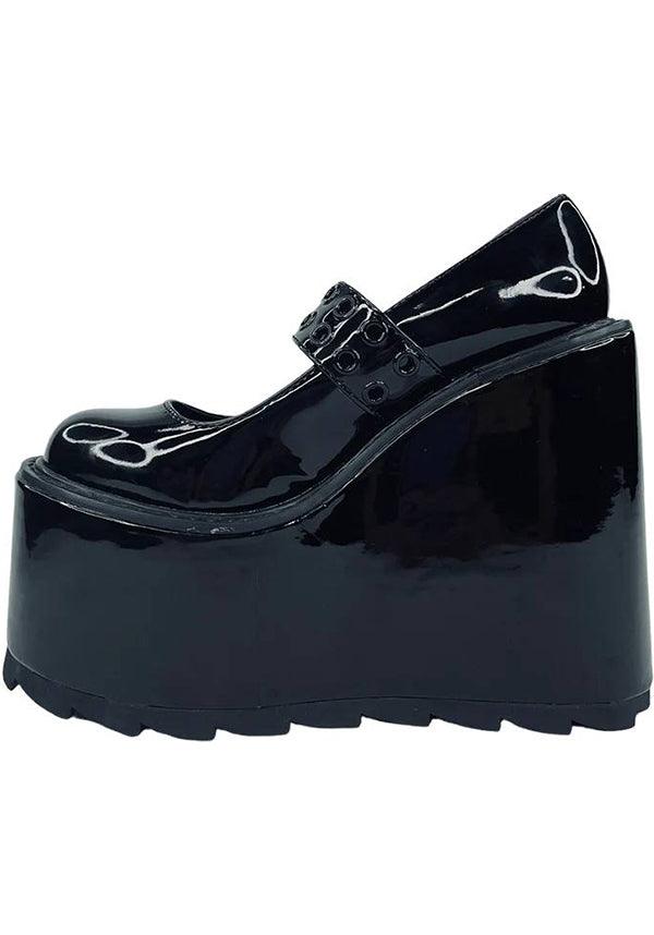 Dune Mary Jane [Black] | PLATFORMS* - Beserk - all, black, buckle, buckles, clickfrenzy15-2023, discountapp, feb23, googleshopping, goth, gothic, in stock, instock, labelinstock, labelvegan, ladies shoes, lolita, mary jane, mary janes, mysterypack2023, platform, platforms, platforms [in stock], R160223, sale, sale ladies, sale shoes, SALE04MAY23, shiny, shoe, shoes, vegan, YRU87007