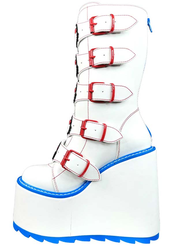 Dune Hello Kitty [White/Red/Blue] | PLATFORM BOOTS [PREORDER]