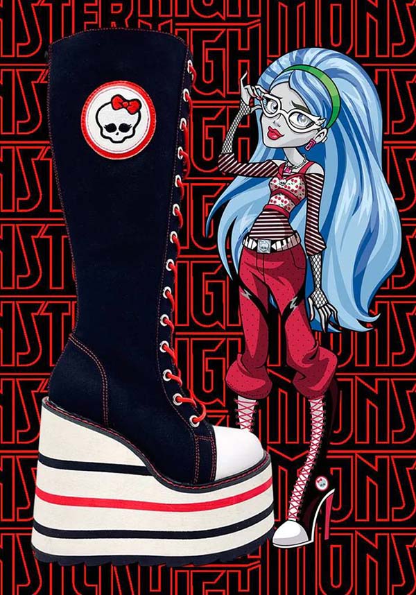 Ghoul [Black/White] | MONSTER HIGH PLATFORM BOOTS