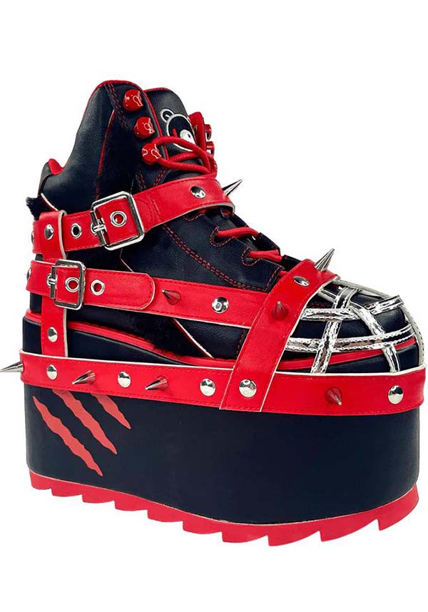 YRU Qozmo Bondage Gloomy Bear Black Platform Boots Buy Online Australia