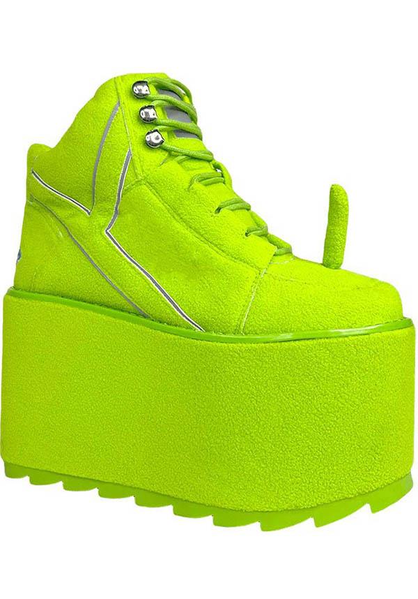 Qozmo Dipsy | TELETUBBIES PLATFORMS** - Beserk - all, bright green, clickfrenzy15-2023, colour:green, cyber, cyberpunk, discountapp, festival, finalsale, green, harajuku, high top, in stock, instock, kawaii, labelinstock, labelsale, labelvegan, mysterypack2023, platform, platforms, platforms [in stock], pop culture, pop culture collectables, R180922, sale, sale shoes, sep22, Sept, shoes, teletubbies, vegan, YR78786, yru