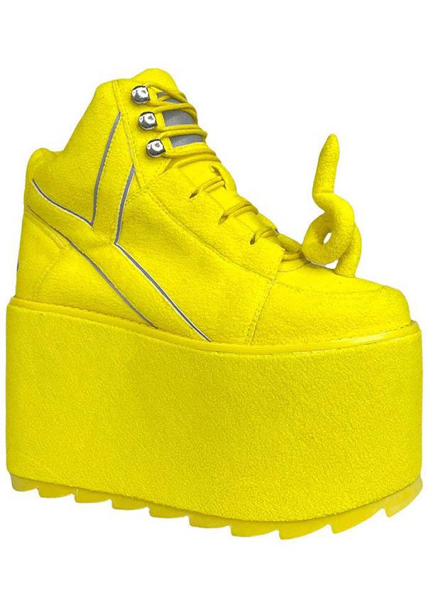 Qozmo Laa Laa | TELETUBBIES PLATFORMS** - Beserk - all, bright yellow, clickfrenzy15-2023, colour:yellow, cyber, cyberpunk, discountapp, festival, finalsale, harajuku, high top, in stock, instock, kawaii, labelinstock, labelsale, labelvegan, mysterypack2023, platform, platforms, platforms [in stock], pop culture, pop culture collectables, R180922, sale, sale shoes, sep22, Sept, shoe, shoes, teletubbies, vegan, yellow, YR78786, yru