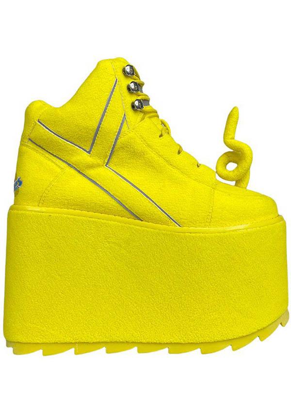 Qozmo Laa Laa | TELETUBBIES PLATFORMS** - Beserk - all, bright yellow, clickfrenzy15-2023, colour:yellow, cyber, cyberpunk, discountapp, festival, finalsale, harajuku, high top, in stock, instock, kawaii, labelinstock, labelsale, labelvegan, mysterypack2023, platform, platforms, platforms [in stock], pop culture, pop culture collectables, R180922, sale, sale shoes, sep22, Sept, shoe, shoes, teletubbies, vegan, yellow, YR78786, yru