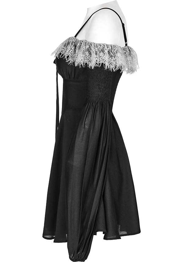 Sweet Girl | OFF-SHOULDER CHIFFON DRESS* - Beserk - all, apr23, black and white, chiffon, cinched waist, discountapp, dress, dresses, eofy2023, eofy2023punkrave30, googleshopping, goth, gothic, lace, ladies dress, ladies dresses, long sleeve, long sleeve dress, long sleeved, long sleeved dress, long sleeves, medieval, mini dress, mini dresses, off the shoulder, plus size, PR240323, punk rave, punkrave, R160423, renaissance, sale, short dress, short dresses, strappy, witchy, womens dress, womens dresses