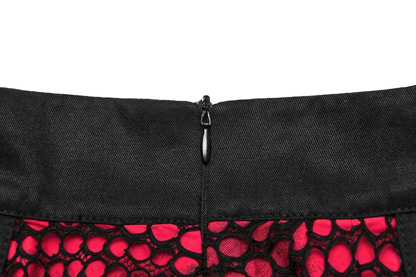 Rock Sweetheart | STRAP SKIRT - Beserk - adjustable strap, all, all clothing, all ladies clothing, apr23, clothing, discountapp, fp, googleshopping, goth, gothic, grunge, ladies clothing, ladies skirt, mesh, plus size, PR240323, punk, punk rave, punkrave, R160423, red and black, rock, short skirt, skirt, skirts, womens skirt