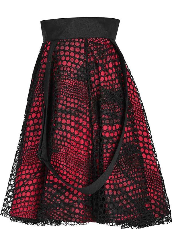 Rock Sweetheart | STRAP SKIRT - Beserk - adjustable strap, all, all clothing, all ladies clothing, apr23, clothing, discountapp, fp, googleshopping, goth, gothic, grunge, ladies clothing, ladies skirt, mesh, plus size, PR240323, punk, punk rave, punkrave, R160423, red and black, rock, short skirt, skirt, skirts, womens skirt