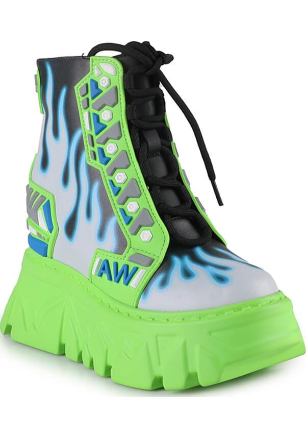 Goose Berry-10 [Green] | PLATFORM SNEAKERS* - Beserk - all, anthony wang, AW32298, black, blue, clickfrenzy15-2023, discountapp, edgy, exclusive, flames, googleshopping, goth, gothic, in stock, instock, jan23, labelexclusive, labelinstock, labelvegan, mysterypack2023, neon green, platform, platforms [in stock], R190123, sale, sale ladies, sale shoes, SALE04MAY23, shoe, shoes, sneaker, sneakers, street ware, street wear, streetwear, trainers, vegan, white