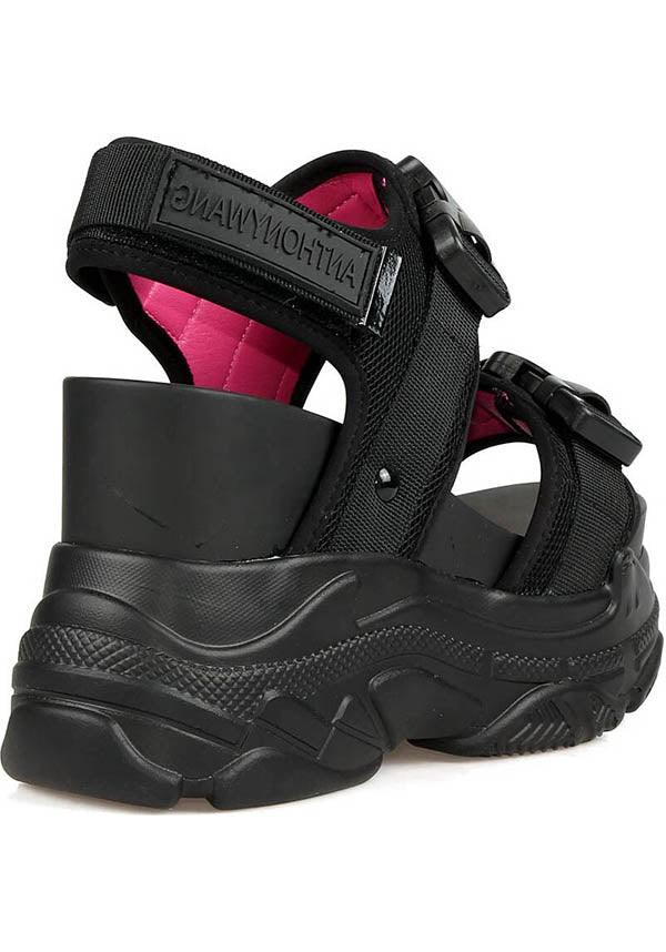 Peach 02 [Black] | PLATFORM SANDALS` - Beserk - all, anthony wang, black, clickfrenzy15-2023, cyber, discountapp, egirl, egirleboy, exclusive, fp, in stock, instock, labelexclusive, labelinstock, labelpending, labelvegan, mar21, pink, platform, platforms, platforms [in stock], pool slides and slip ons, sandals, shoes, street, street ware, streetwear, vegan
