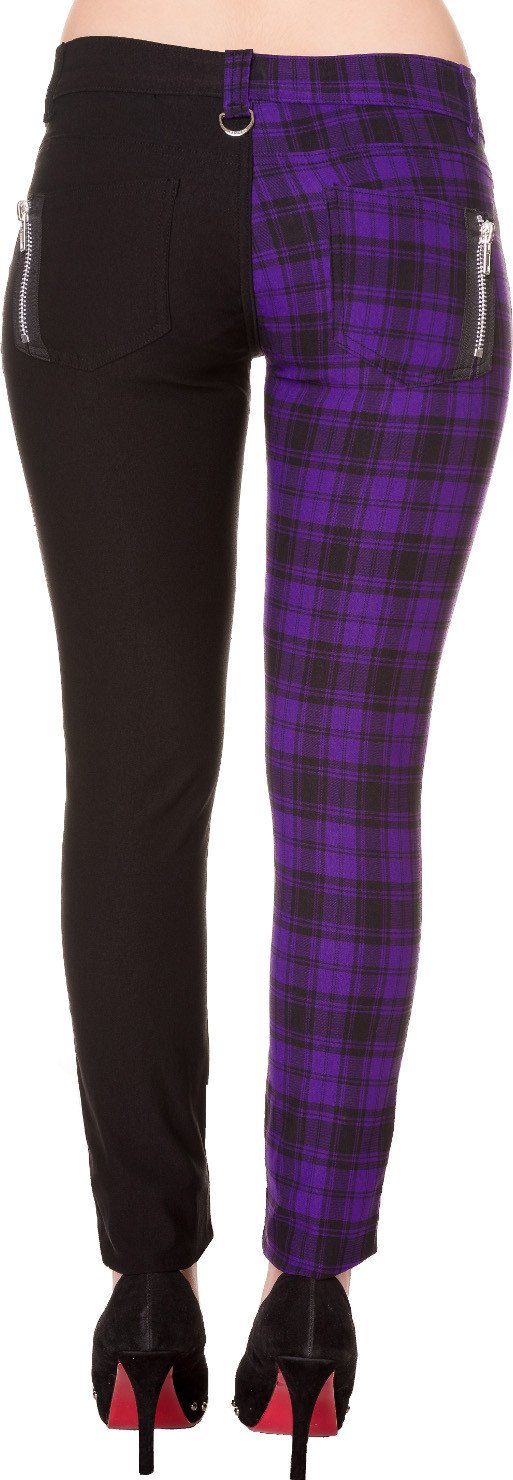 The Damage [Half Black/Half Purple Check] | SKINNY JEANS at $58.95 only from Beserk