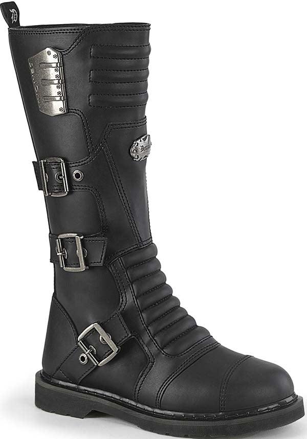 BOLT-405 [Black] | BOOTS [PREORDER] - Beserk - all, black, boot, boots, boots [preorder], buckle, buckles, clickfrenzy15-2023, combat boots, demonia, demonia shoes, discountapp, fp, googleshopping, goth, gothic, knee high boots, labelpreorder, labelvegan, mar23, men, mens, mens shoes, ppo, preorder, punk, shoe, shoes, steampunk, vegan