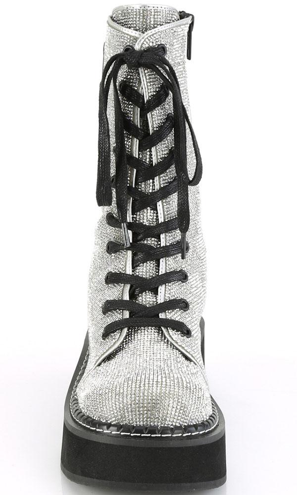 EMILY-362 [Silver Rhinestone] | PLATFORM BOOTS [IN STOCK]** at $135 only from Beserk