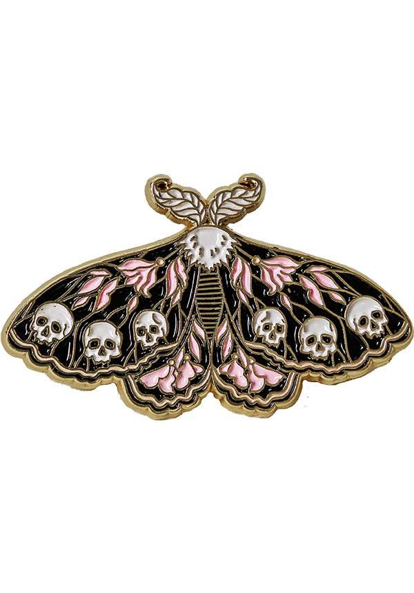 Moth & Skulls | ENAMEL PIN - Beserk - accessories, all, apr23, black, christmas gift, christmas gifts, clickfrenzy15-2023, death moth, discountapp, EC7595, enamel, enamel pin, flower, flowers, fp, gift, gift idea, gift ideas, gifts, googleshopping, goth, gothic, gothic accessories, gothic gifts, ladies accessories, mens accessories, mens gift, moth, pin, pink, pins, pins and badges, R040423, skull, skulll, skulls