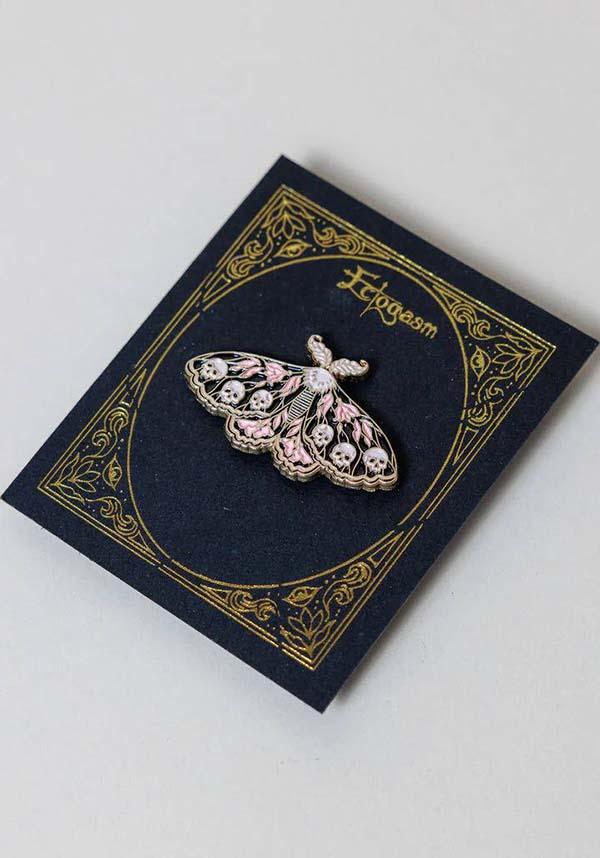 Moth &amp; Skulls | ENAMEL PIN - Beserk - accessories, all, apr23, black, christmas gift, christmas gifts, clickfrenzy15-2023, death moth, discountapp, EC7595, enamel, enamel pin, flower, flowers, fp, gift, gift idea, gift ideas, gifts, googleshopping, goth, gothic, gothic accessories, gothic gifts, ladies accessories, mens accessories, mens gift, moth, pin, pink, pins, pins and badges, R040423, skull, skulll, skulls