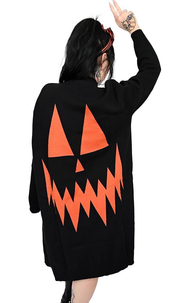 Carving Party | SWEATER DUSTER^ - Beserk - all, all clothing, all ladies clothing, cardigan, clothing, discountapp, duster, exclusive, FB121241, fox blood, fp, googleshopping, goth, gothic, halloween, halloween clothing, happy halloween, labelexclusive, ladies clothing, ladies outerwear, mens, mens clothing, mens outerwear, outerwear, plus size, pumpkin, R080922, sep22, Sept, unisex, winter, winter clothing, winter wear